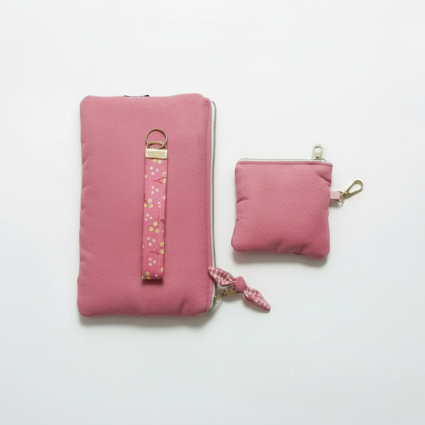 3pcs Her Essentials Kit,  Handmade Velvet Set, Mom Kit, Pink, Handmade