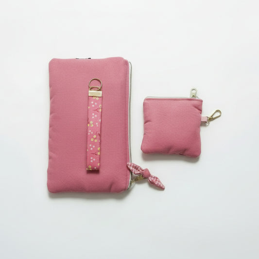 3pcs Her Essentials Kit,  Handmade Velvet Set, Mom Kit, Pink, Handmade