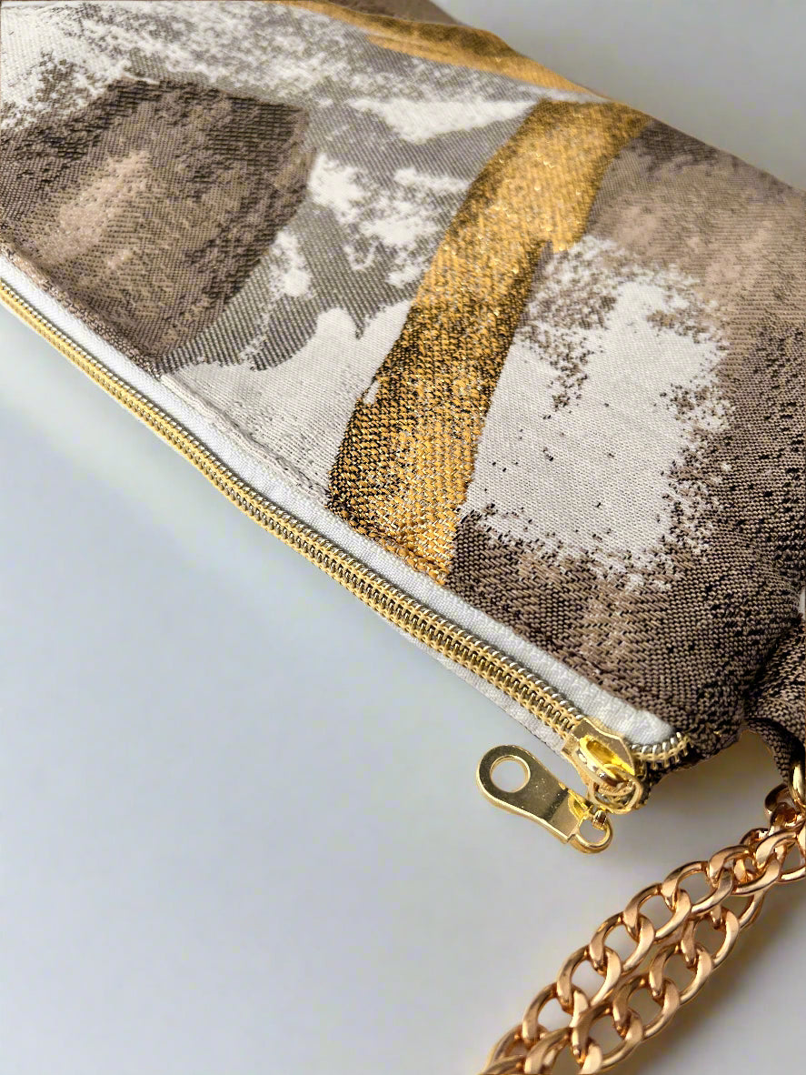 gold clutch bag  gold bag  crossbody bag  brown bag  black and gold bag