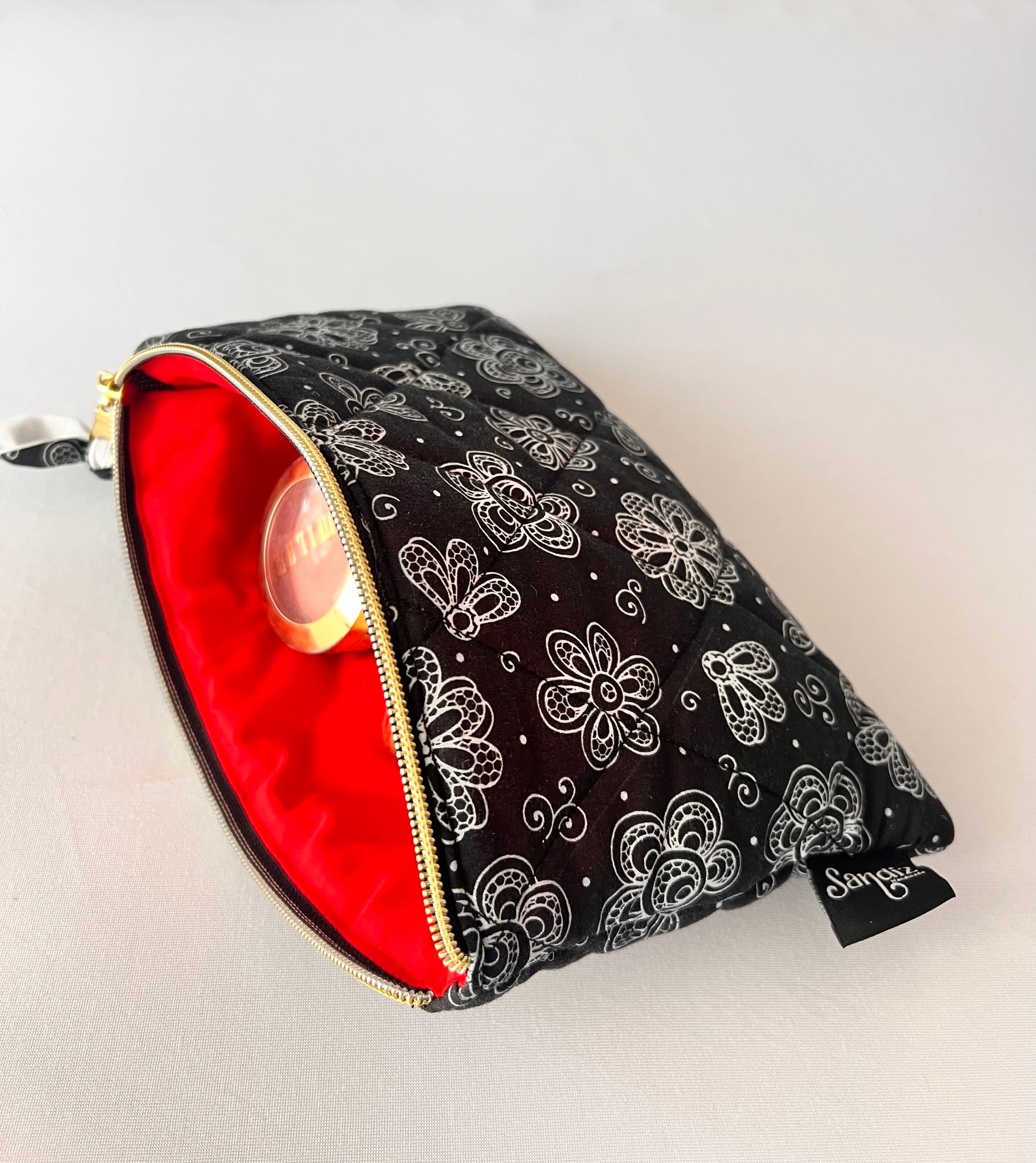 Black Makeup Bag,Sandiz Handmade Bags