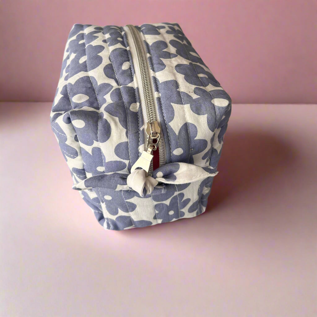 Blue Makeup Bag, Sandiz Handmade Bags