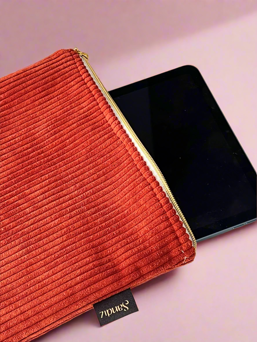 Corduroy Tablet Bag, IPad Cover, Handmade 10x12 inches, Sandiz Handmade Bags