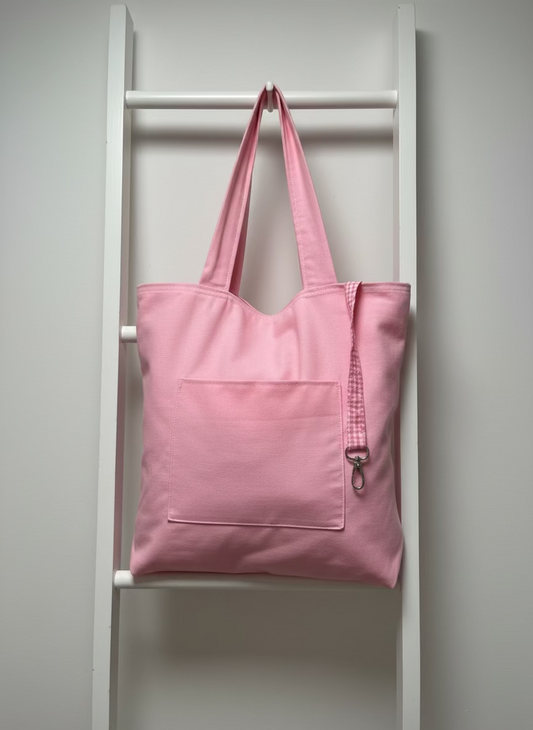 Double Pink Tote bag, Handmade, Sandiz Handmade