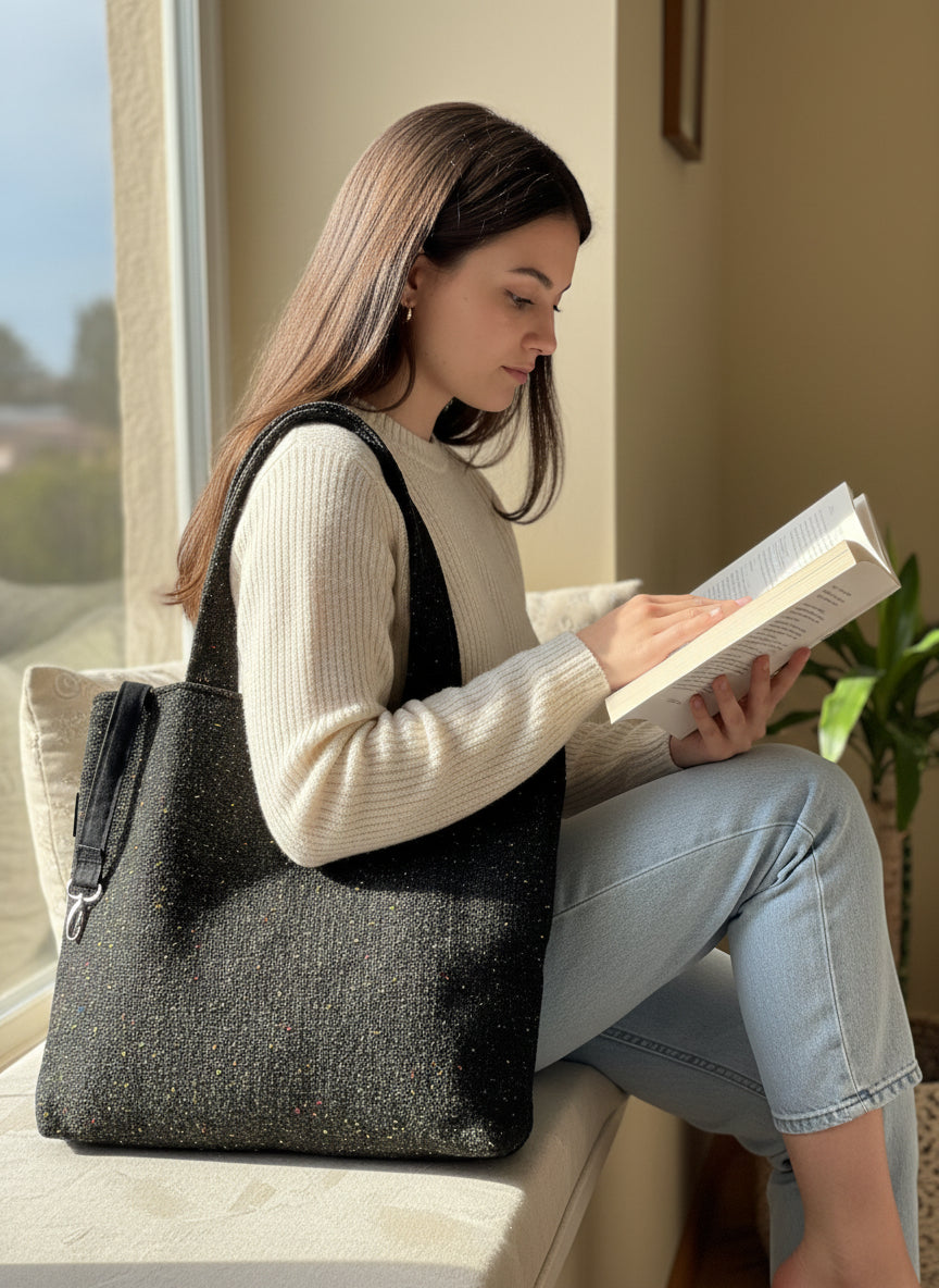 Handmade Bags Black Tote Bag, Sandiz Handmade 