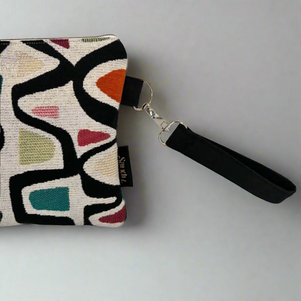 Handmade Black Clutch Bag with Strap
