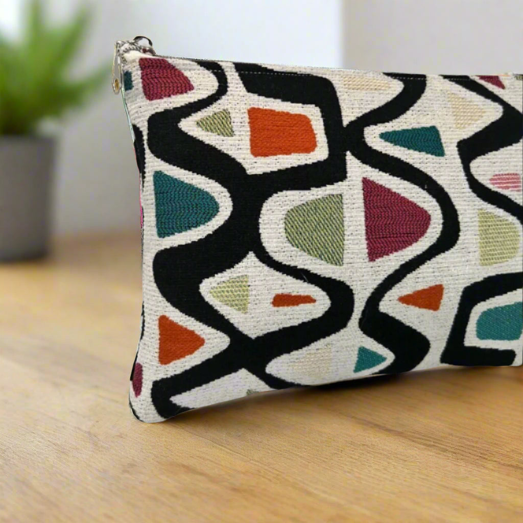 Handmade Black Curves Clutch Bag