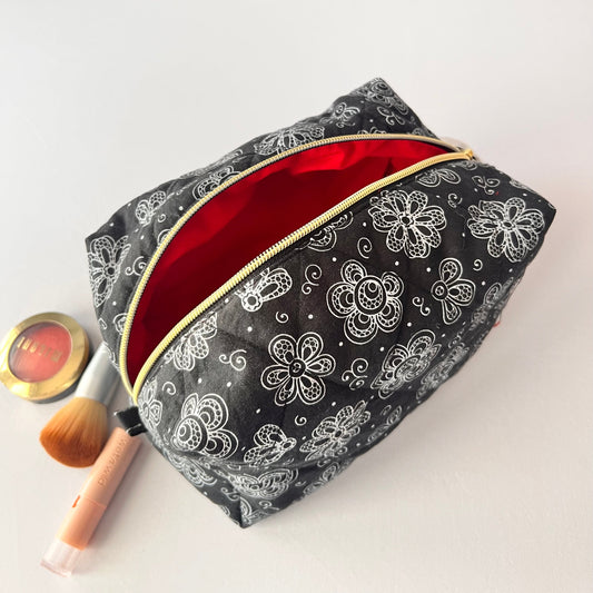 Handmade Black Makeup Bag, Sandiz Handmade Bags 