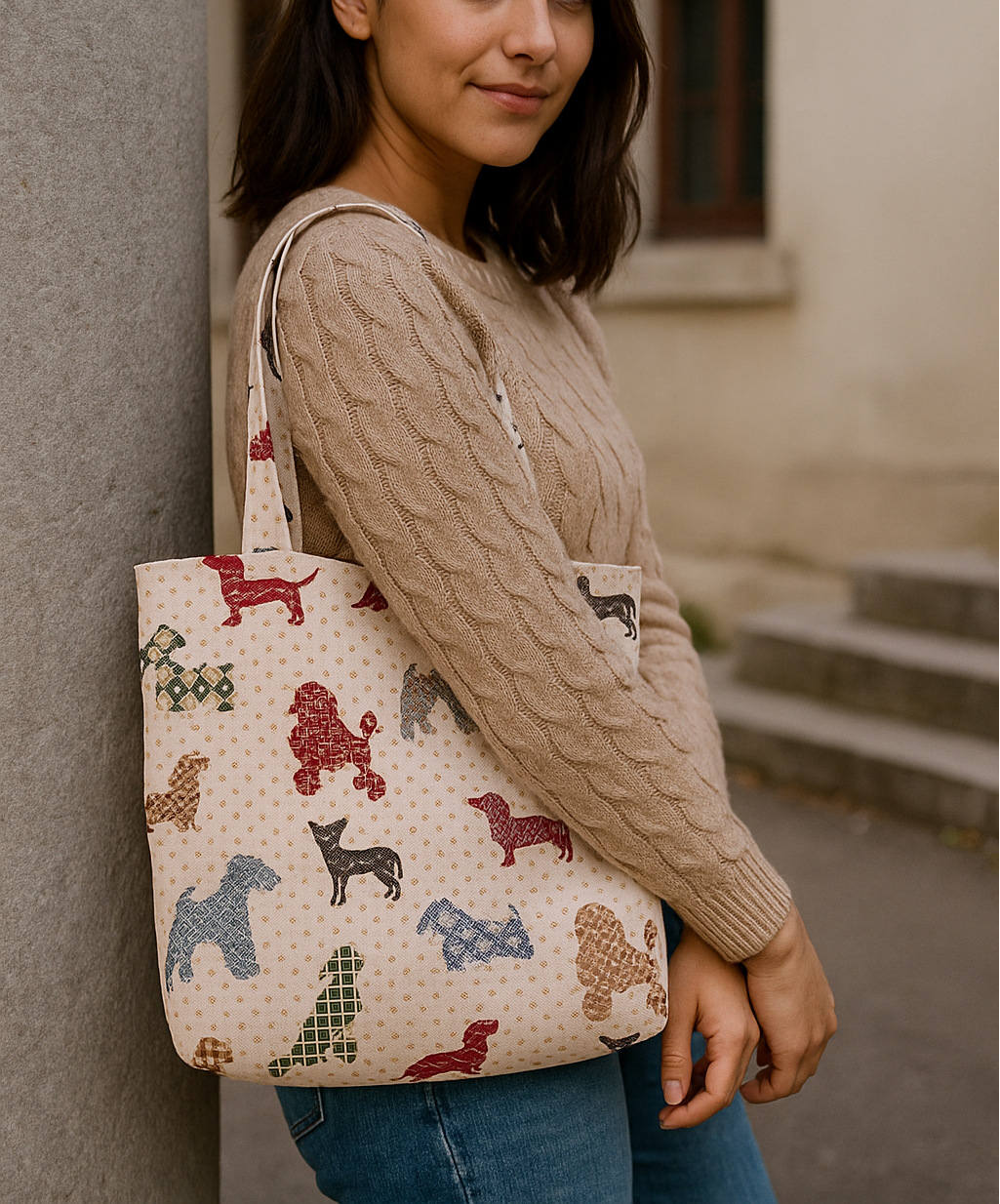 Handmade Dog Tote Bag Set, Sandiz Handmade Bags 