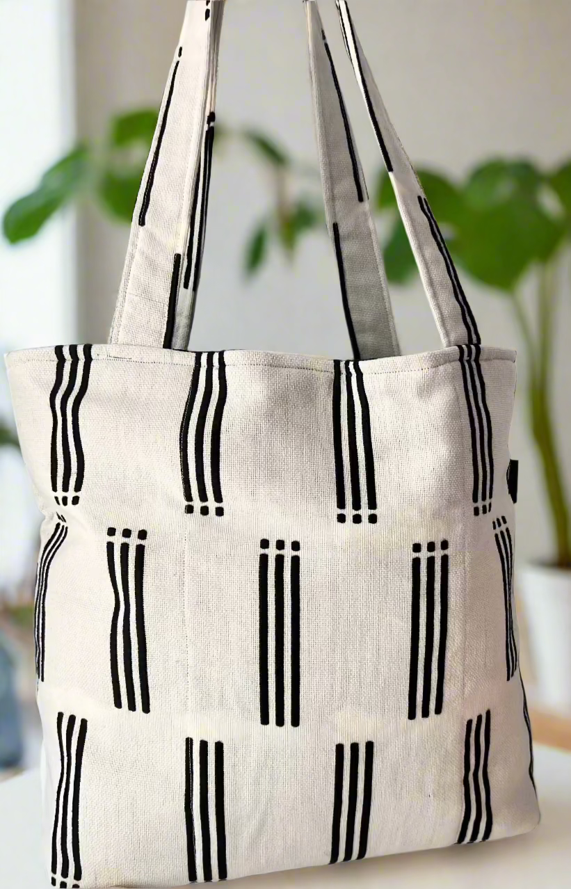 Handmade White Tote Bag, Sandiz Handmade Bags