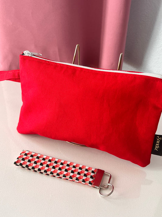 makeup bag, wristlet keychain, makeup pouch, small cosmetic bag, 