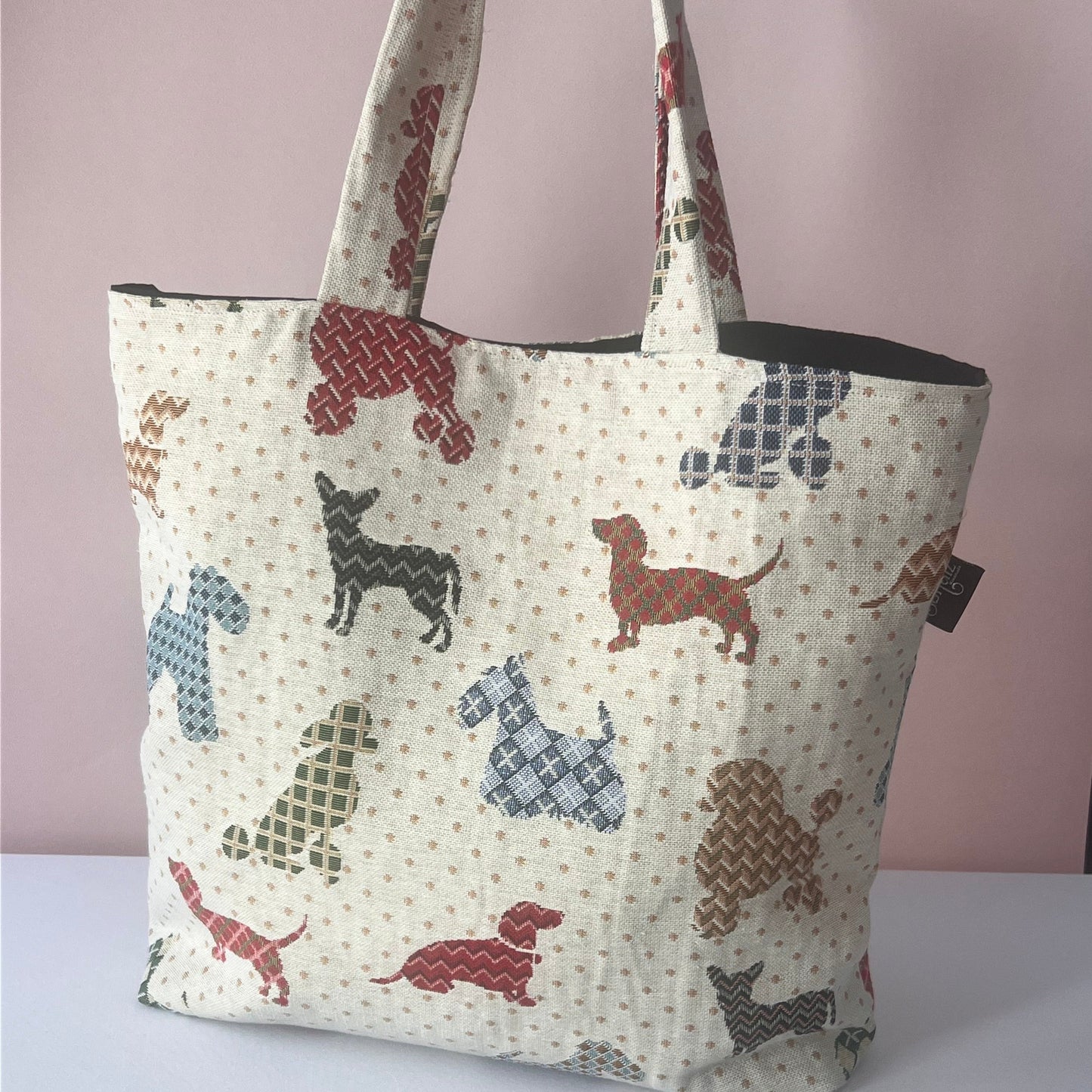 dog lover tote bag set with matching mini wallet
