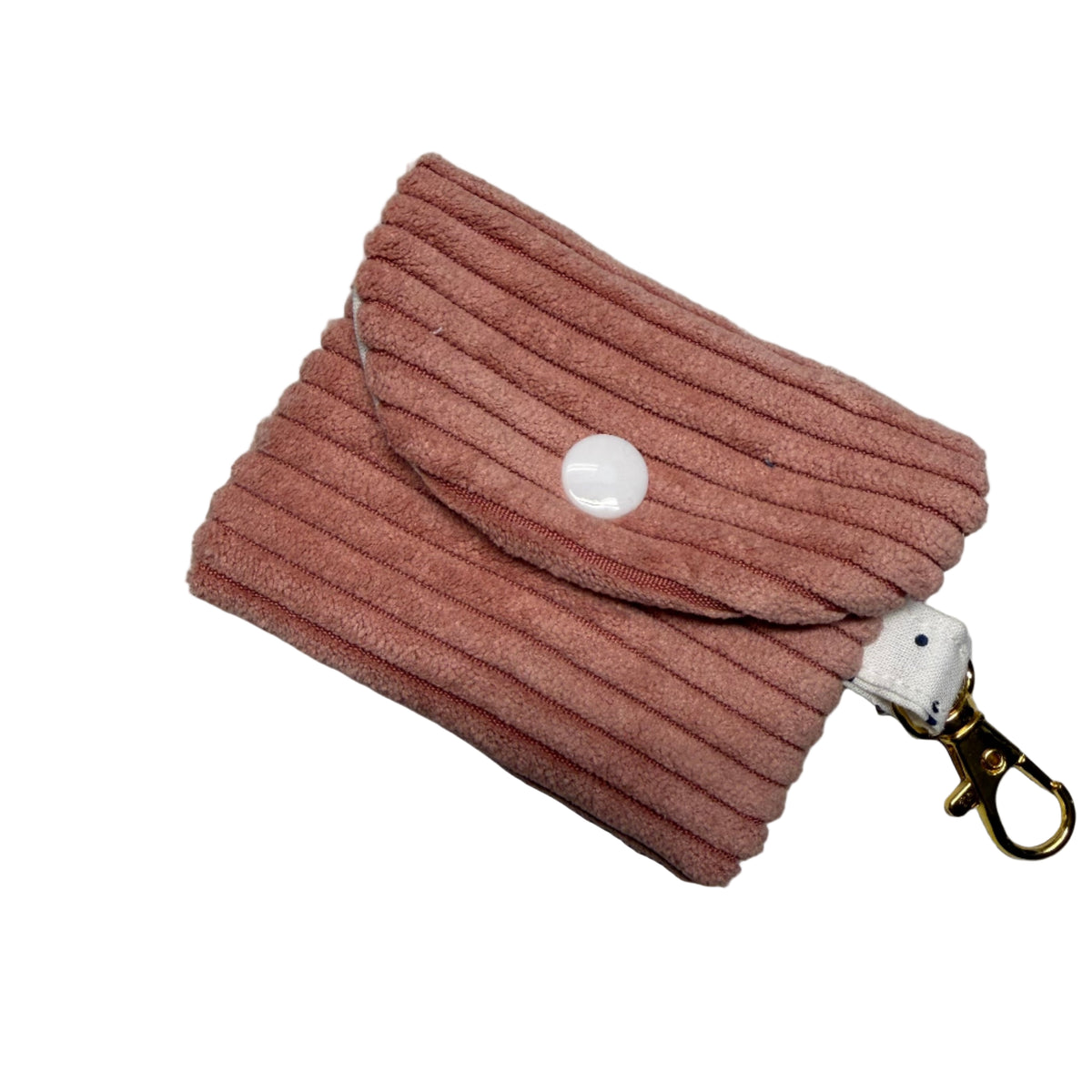 small fabric earphone case with keychain attachment