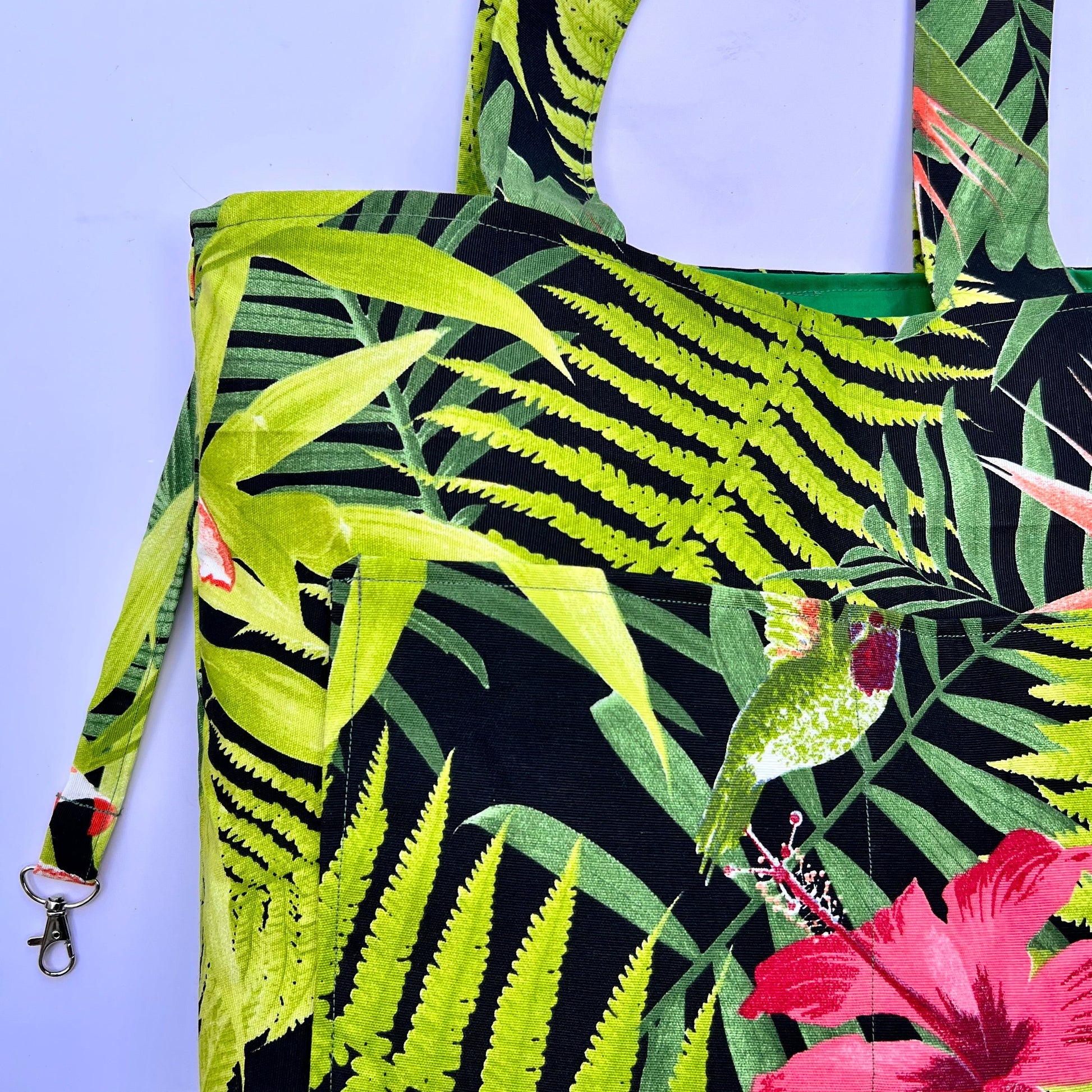 key cord inside Wild Forest beach tote